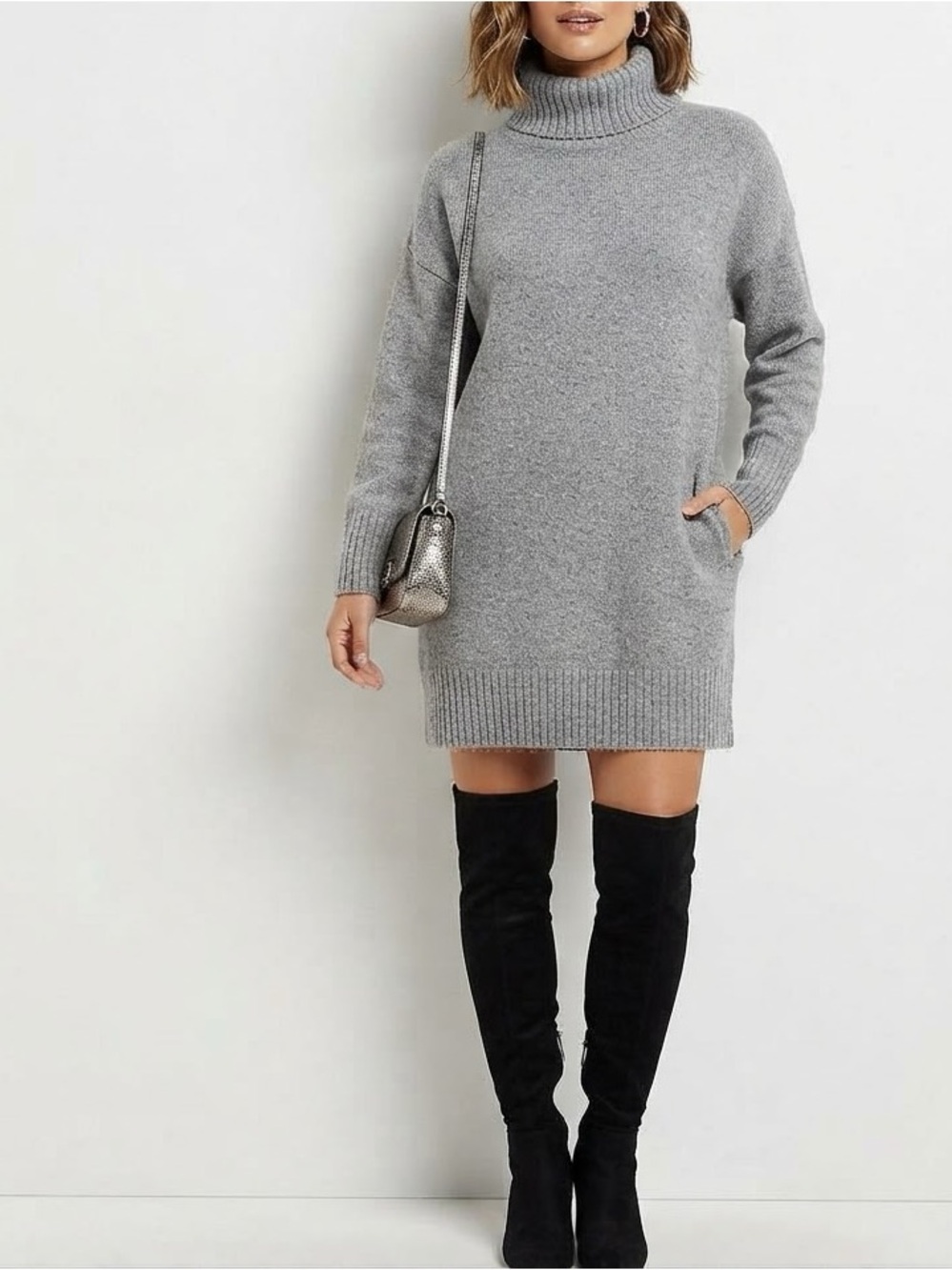 GAP Gray Cowl Neck Sweater Size Medium
